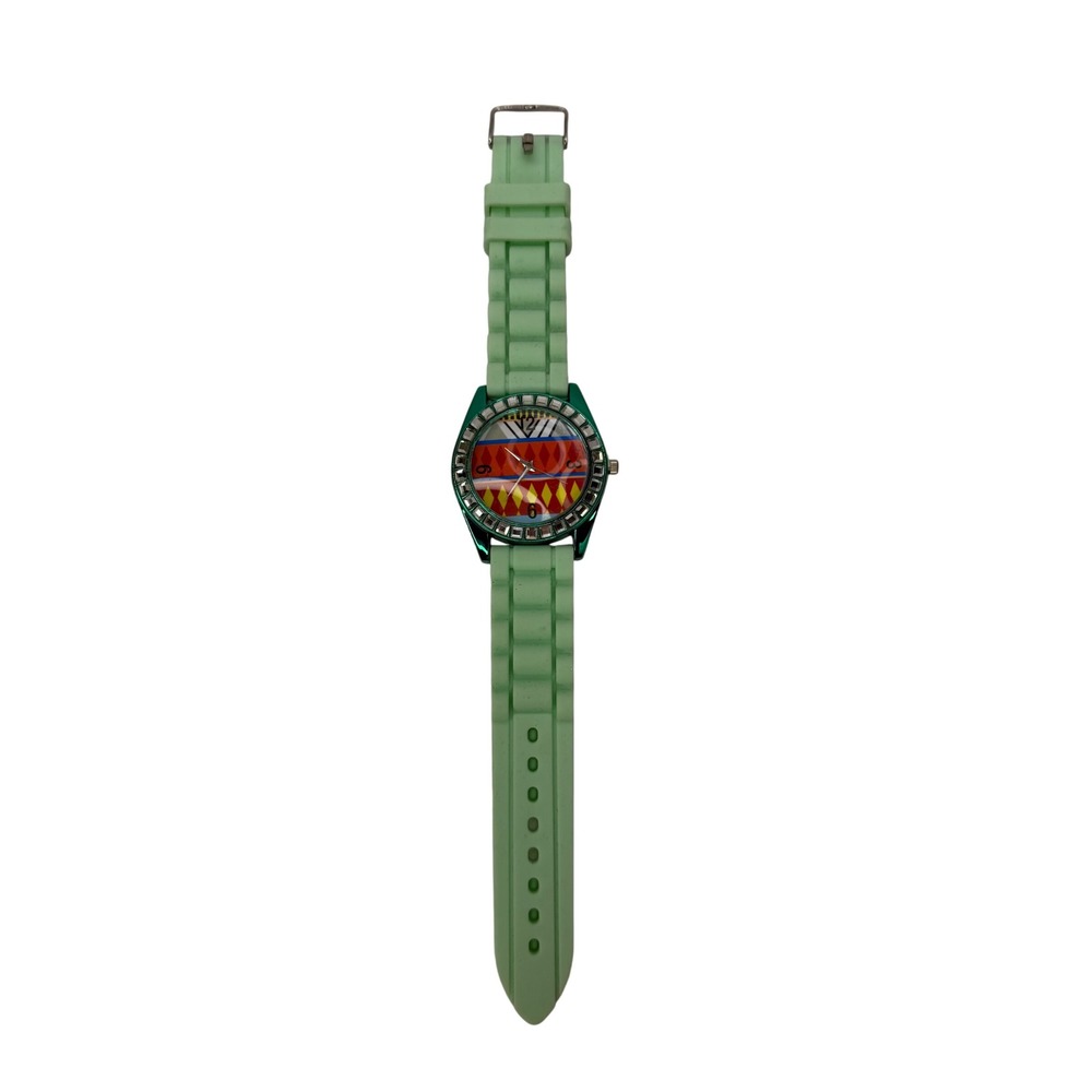 Green Silicone Band Fashion Watch‎ Analog Geometric Western Rustic Boho Chevron